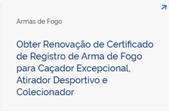 Seleção do serviço de Renovação do CRAF no Portal Gov.br